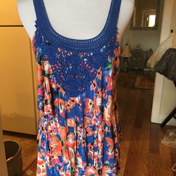 Crochet Rayon Ruffled Top  By Candies - Picture 1 of 6